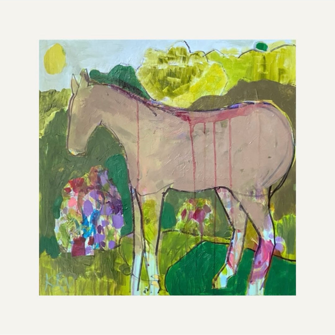 Horse in the Flower Garden