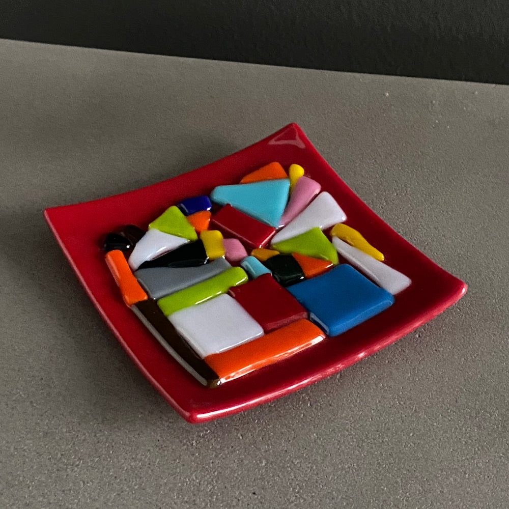 Little Red Glass Tray mosaic