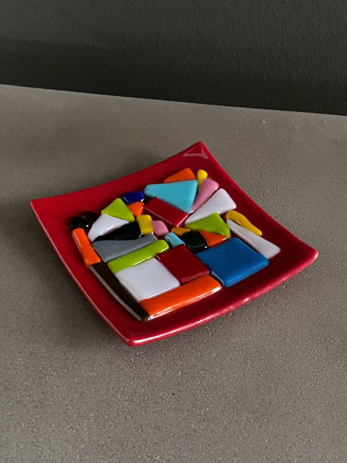 Little Red Glass Tray mosaic