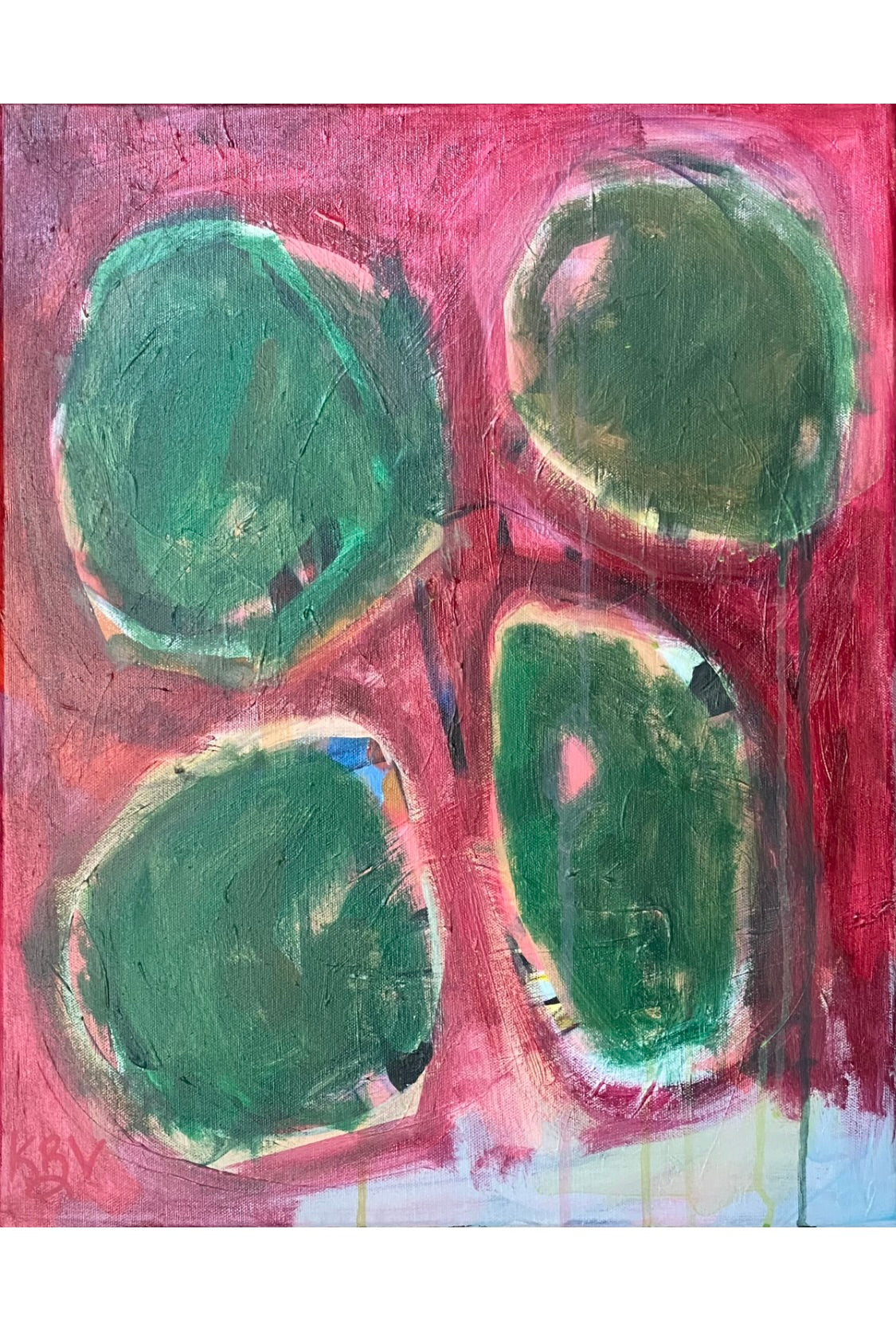 Red and Green Abstract