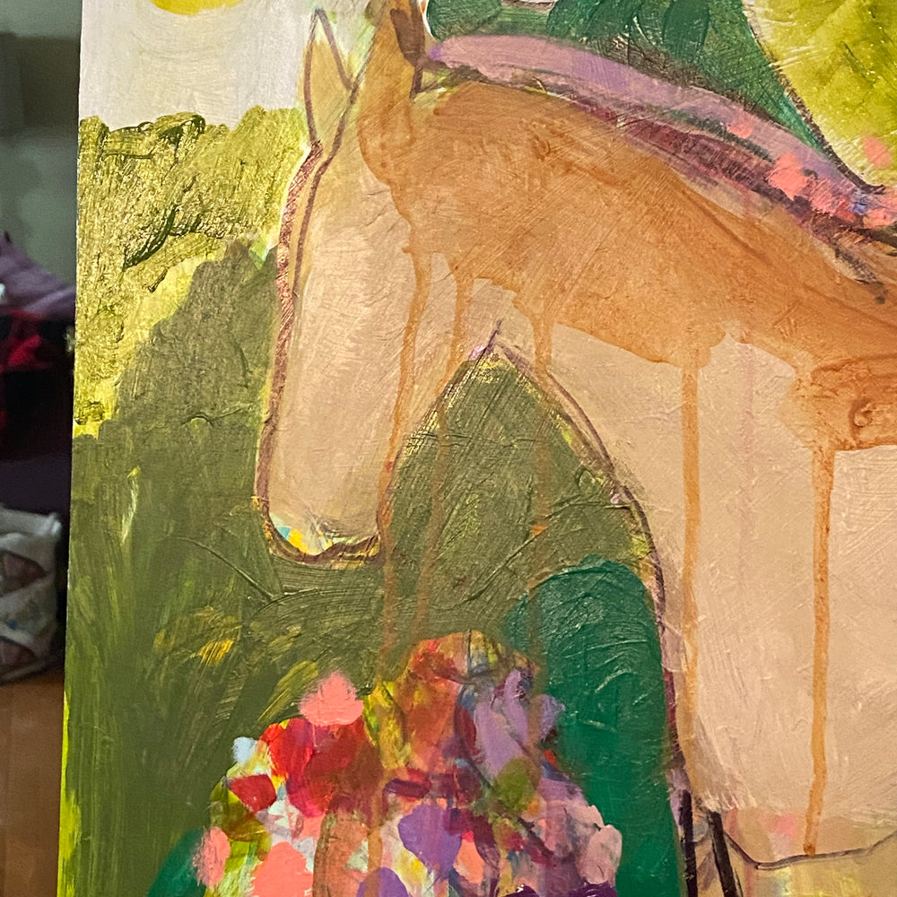 
                      
                        Horse in the Flower Garden
                      
                    